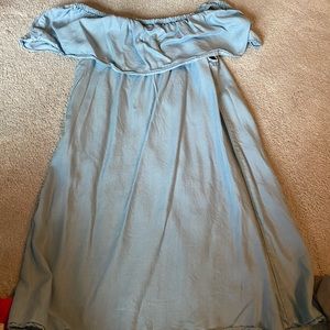 Off the shoulder light denim dress